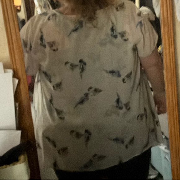 Torrid 3X Women's Bird Print Blouse Top Plus Size - Picture 7 of 7